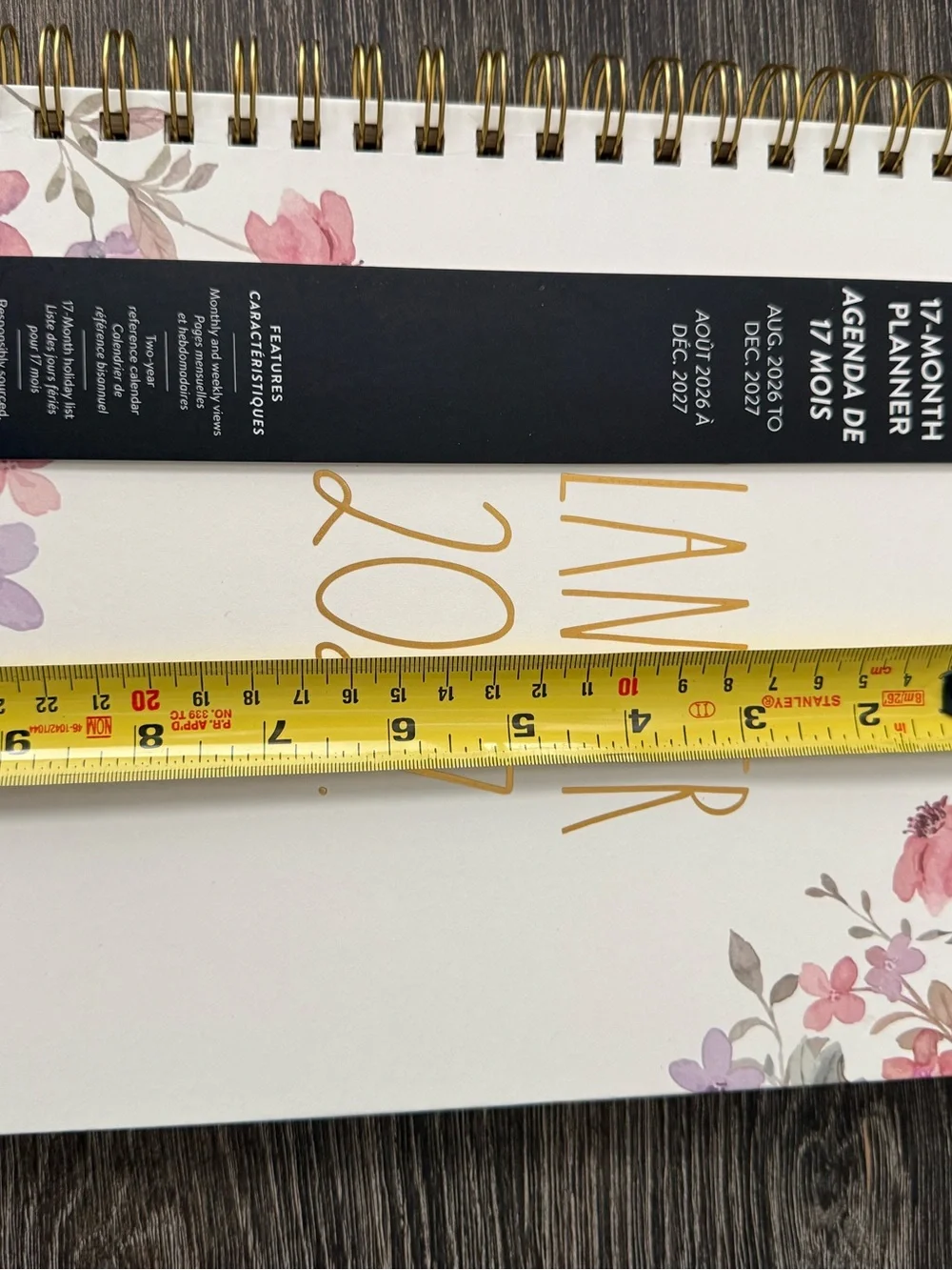 NWT Rae Dunn Floral Flower 2026-2027 Hard Cover Planner